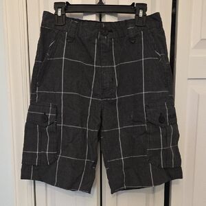 Hurley Charcoal Checkered Cargo Shorts